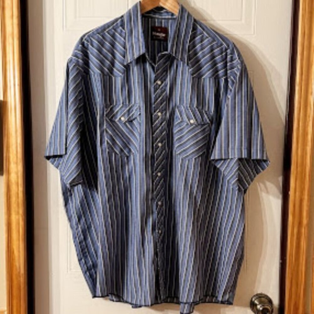 {Men's} Vintage Wrangler Pearl Snap Western Shirt~ Size 3X (C14)